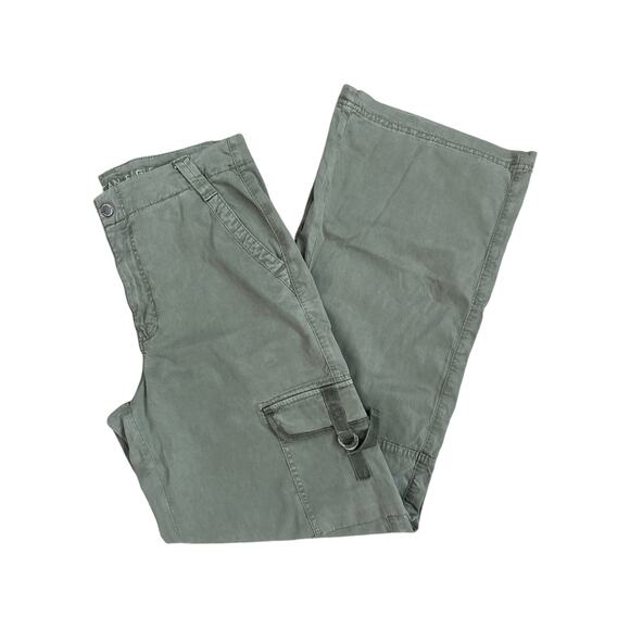 American‎ Eagle Stretch Super High-Rise Baggy Wide Leg Pants Olive Green Size 4 - Picture 11 of 12